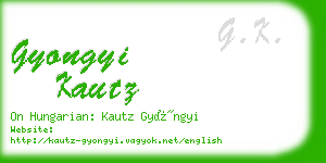 gyongyi kautz business card